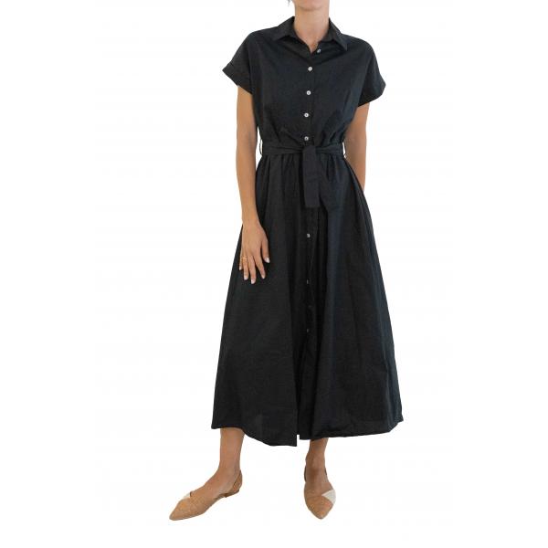 Vestito lungo con bottoni e cinta "Eloise"